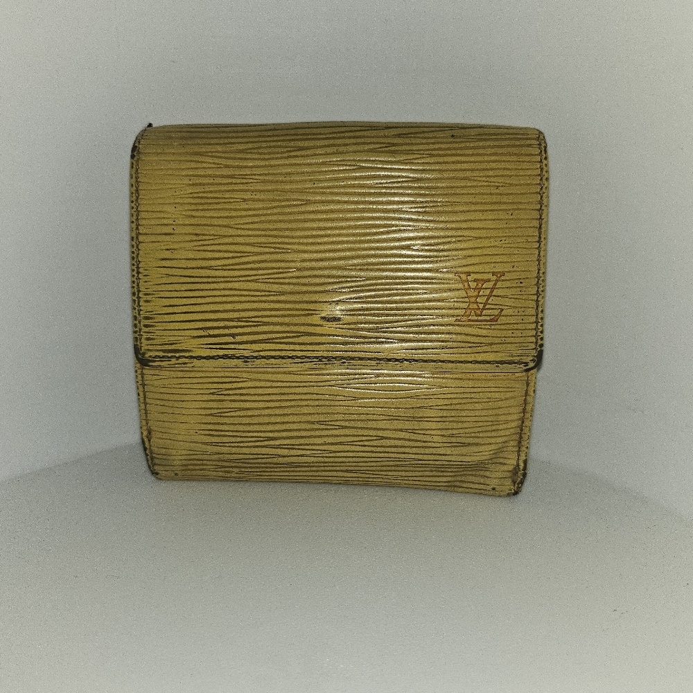 Yellow vintage authentic Louis Vuitton epi leather wallet coin purse